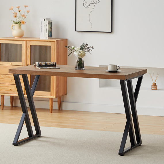 5 Piece Industrial Style Dining Set with Oak Effect Tabletop