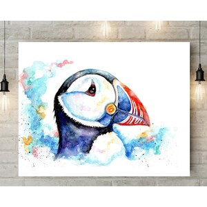 Puffin Portrait Canvas Wall Art