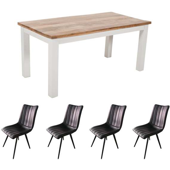 Bianco Solid Mango Wood White Dining Table 170Cm