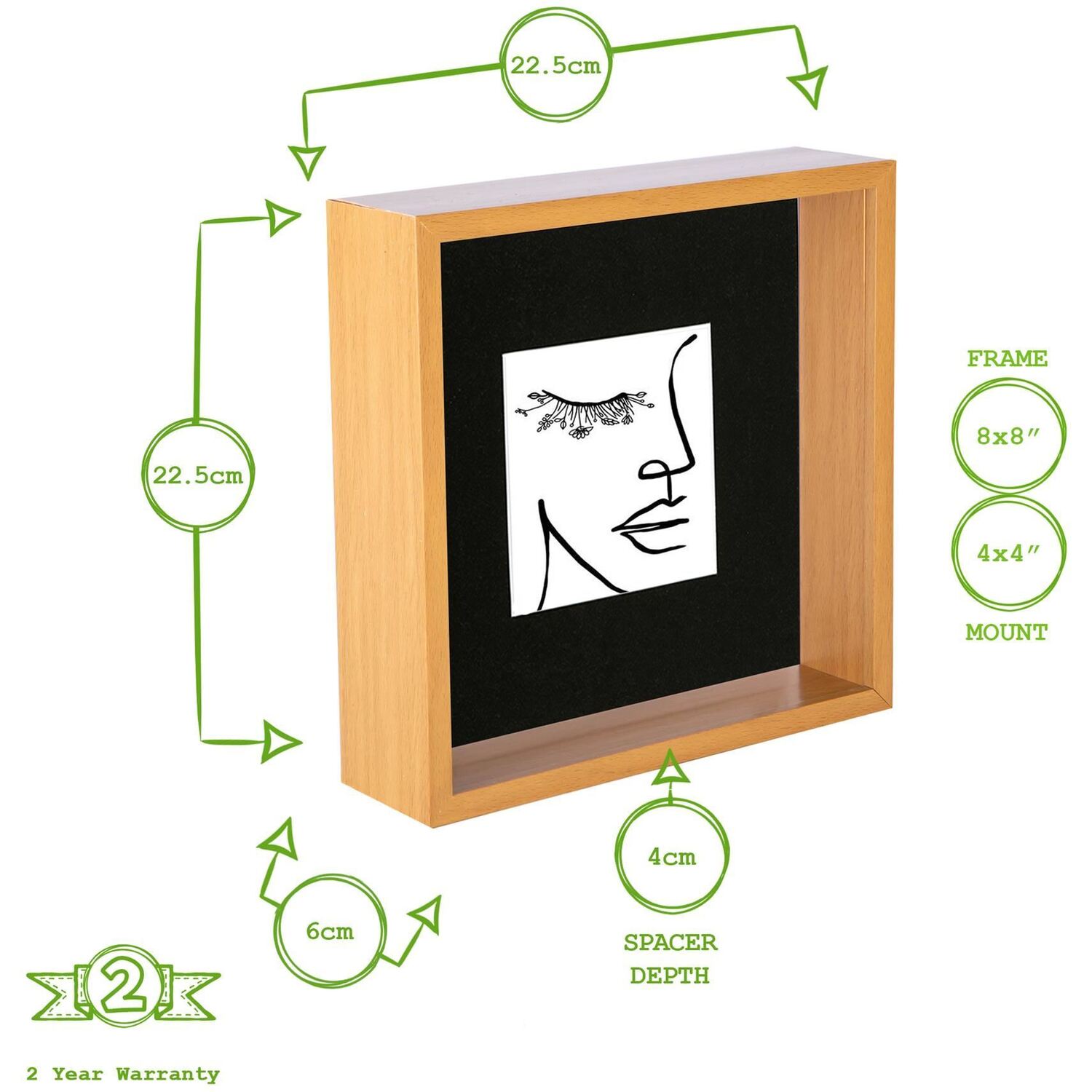 3D Deep Box Photo Frames - 8 x 8