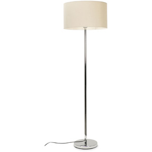 Charlie Silver Floor Lamp Large Natural Shade