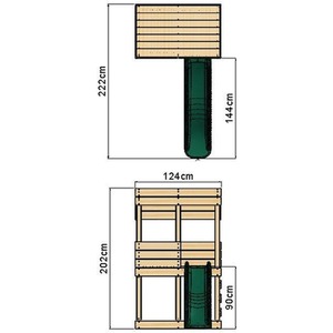 Standard / 222cm Wooden Lookout Tower Playhouse with 6ft Slide shot 5044373