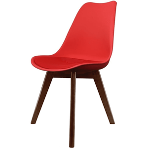 Soho Plastic Dining Chair with Squared Dark Wood Legs