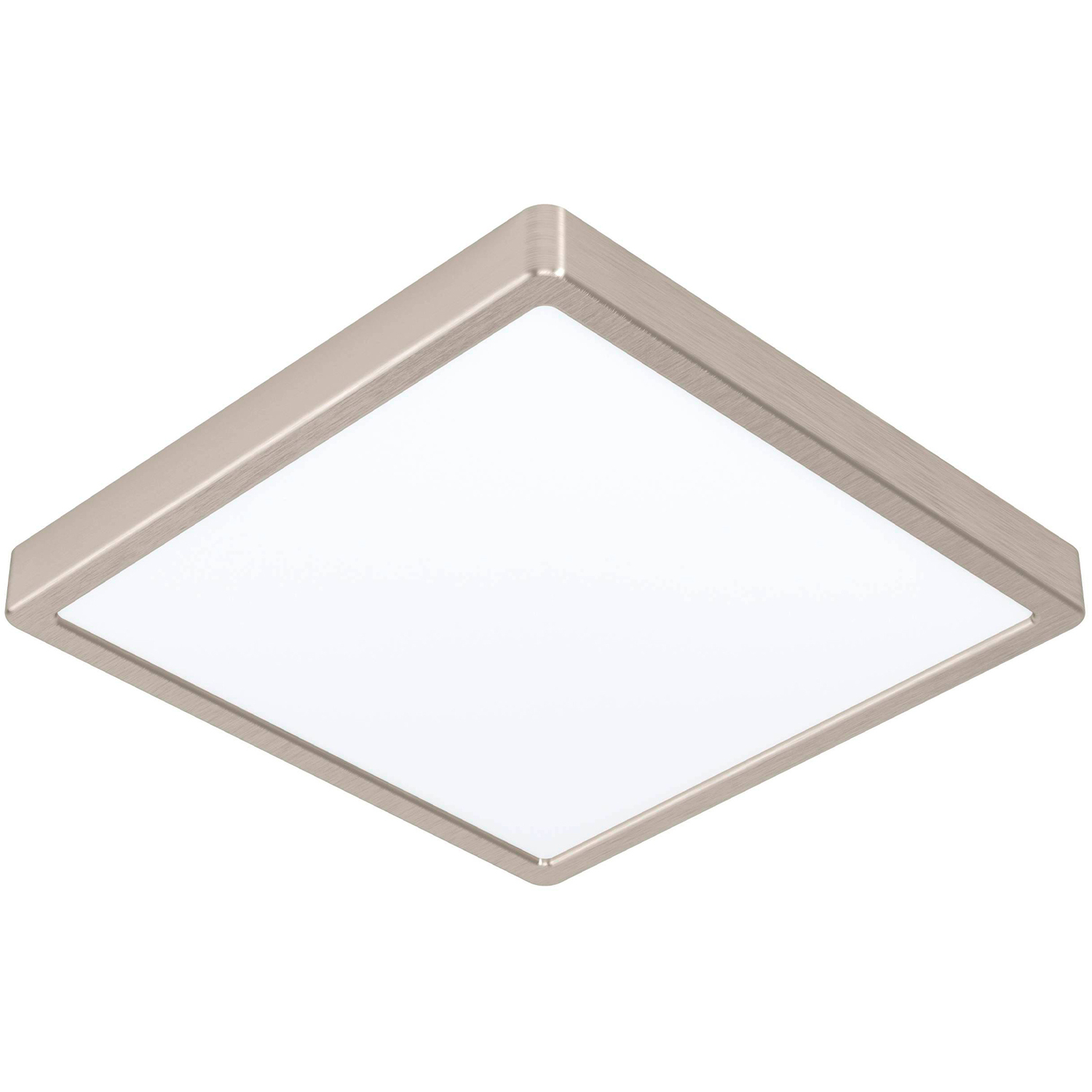 Eglo Fueva-z Square Satin Nickel Smart Control Colour Changing Led Ceiling Light - Silver
