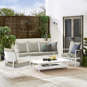 White Olive Laguna 5 Seat Aluminium Outdoor Garden Sofa Set shot 5204069