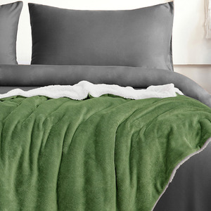 Snug Soft Plain Sherpa Backed Throw
