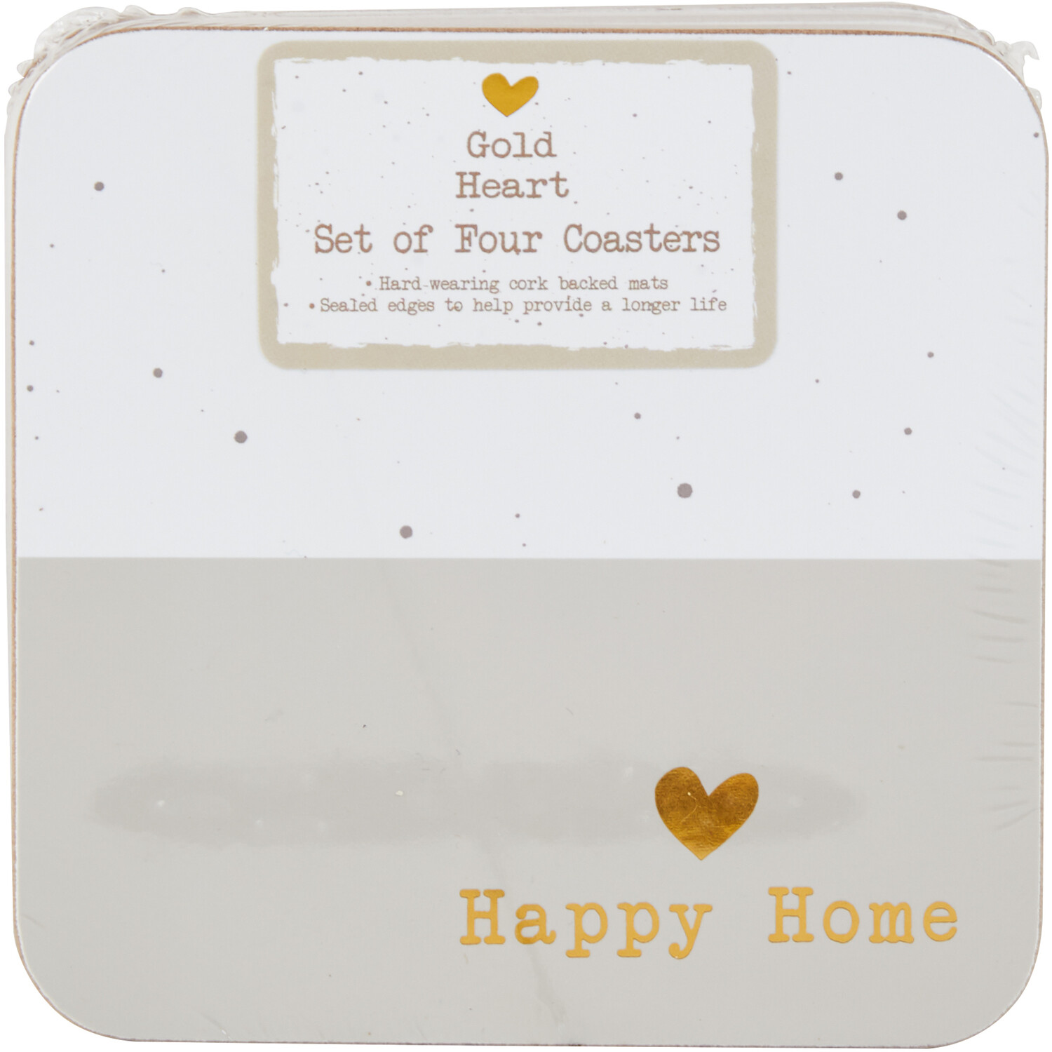 Image of Pack of 4 Gold Heart Coasters&hellip;
