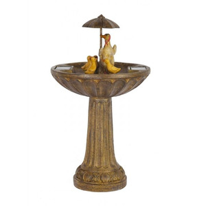 Duck Family Umbrella Solar Powered Water Feature