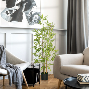 HOMCOM Artificial Plant Bamboo Height 120 cm with Pot