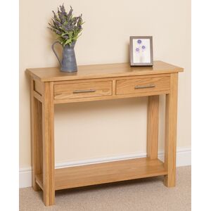 Oslo Solid Oak Console Table with Storage