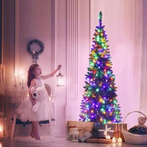 Prelit Green Pencil Christmas Tree Multicolour LEDs