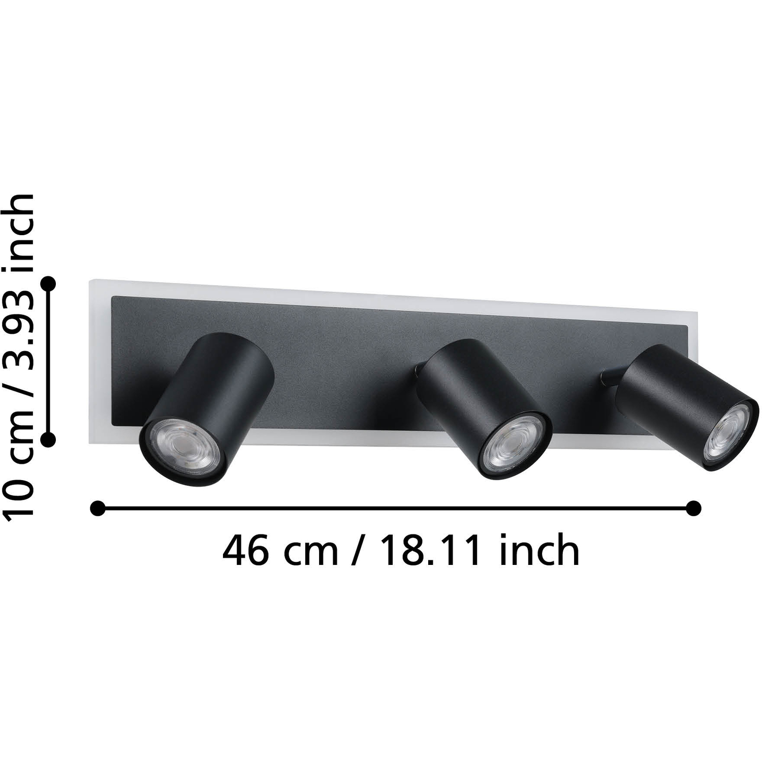 Eglo Rimbocchi 1 Steel Modern 3-light Spotlight - Black