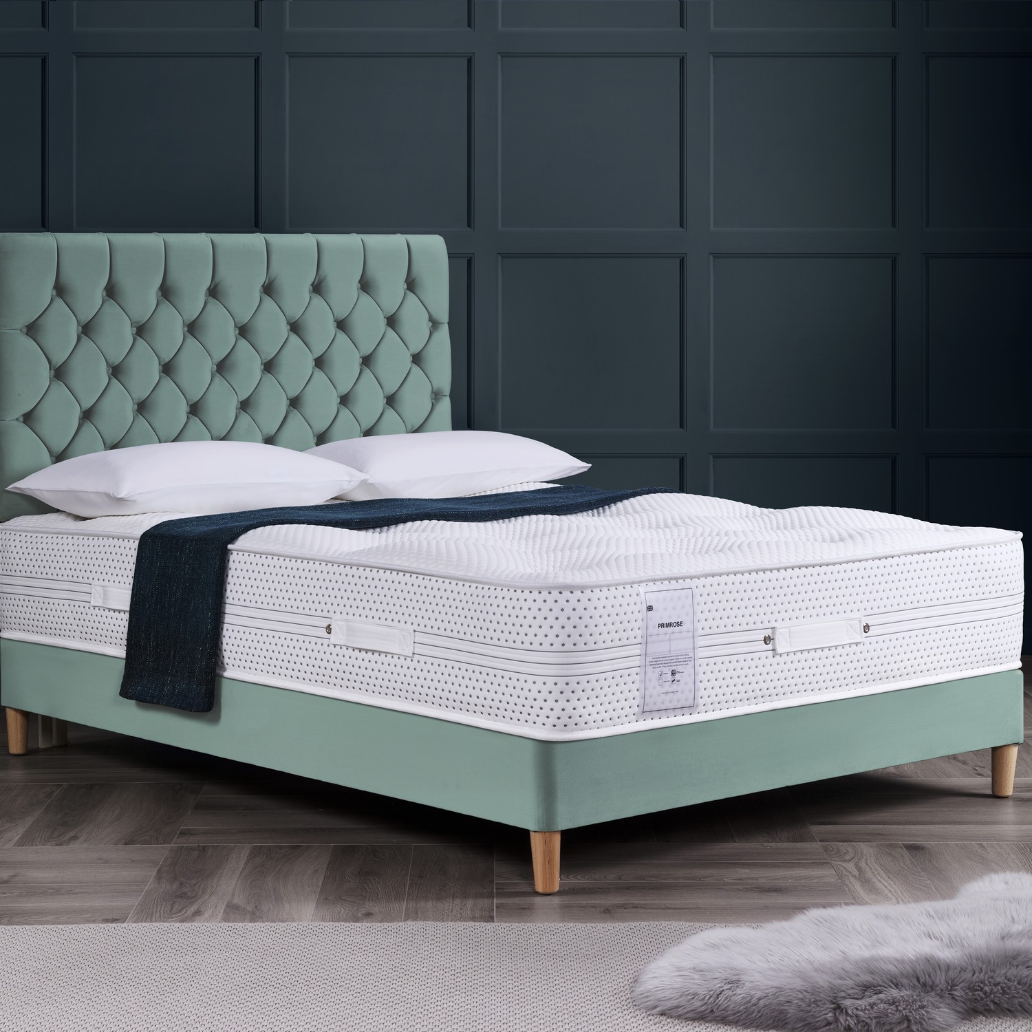Primrose 2000 Pocket Sprung Memory Foam Mattress - White Memory Foam Polyester Satin Small Single