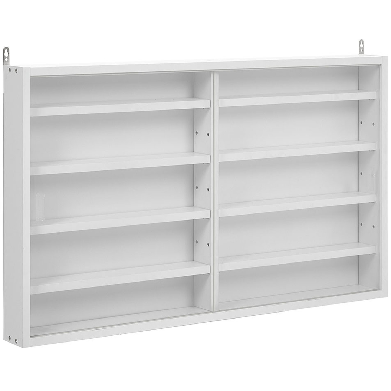 Wall-mounted Display Cabinet With Transparent Acrylic Sliding Doors - White