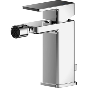Square Mono Bidet Mixer Tap With Pop Up Waste Chrome