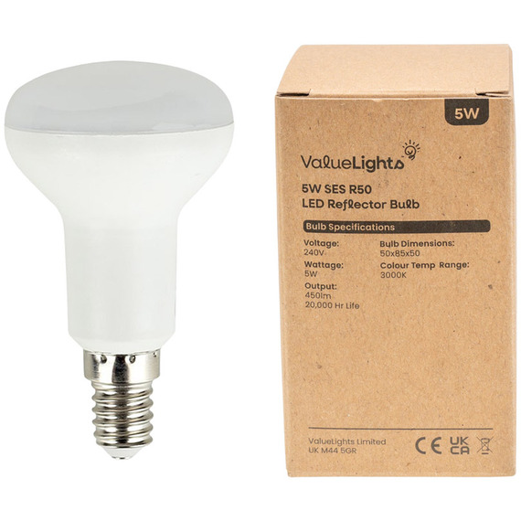 6 Pack E14 Plastic R50 LED 5W Warm White 3000K Light Bulbs