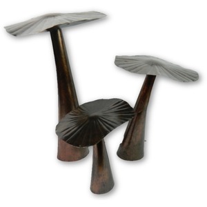 Flat Metal Mushroom Set of 3 20 30 40cm