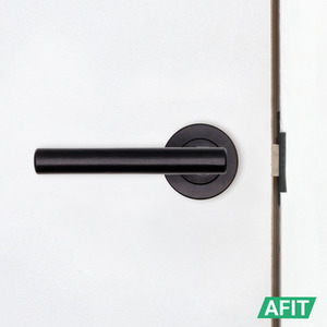 Matt Black / Black Olvera Door Handle Latch Pack Set shot 7706488