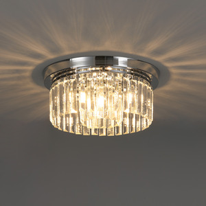 Ceiling Light Crystal Flush Mount with Chrome Finish