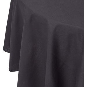 Black Plain Cotton Round Tablecloth shot 9903005