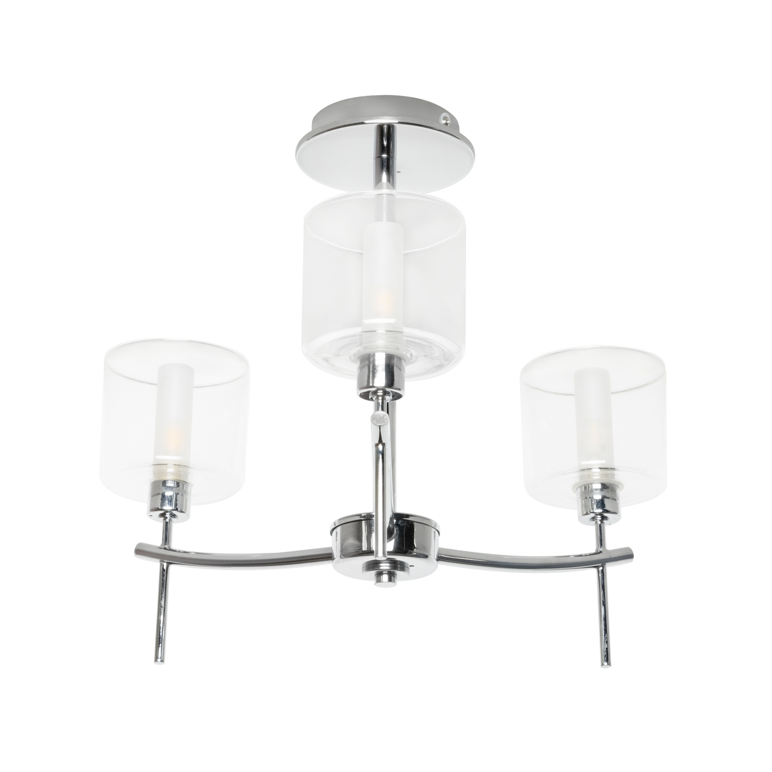 Laverne 3 Light Bathroom Semi Flush Ceiling Light - Chrome