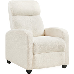 Ivory / Foam, Metal, Polyester, Boucle, Fabric Yaheetech Upholstered Armchair Recliner Chair shot 10324620