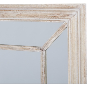 Rustic Window Pane Mirror With Washed Wood Frame