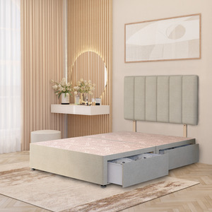 Tweed Fabric Divan Bed Base with 32