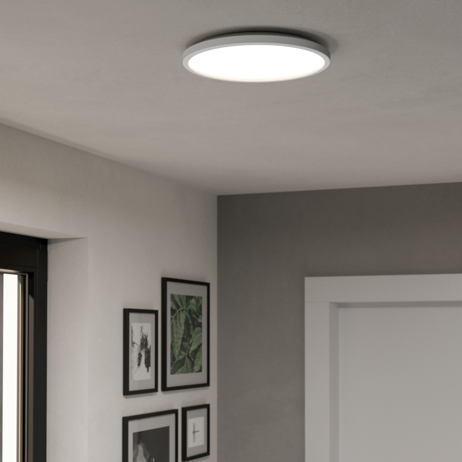 Eglo Rovito-z Round White Plastic Smart Colour Changing Led Ceiling Light 30cm - White