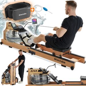 Tandem Rowing Machine Rowing Machine Titan, Solid Beech Wood, Foldable, Ergonomic