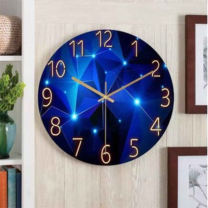 Dark Blue Wall Clock Silent Quartz
