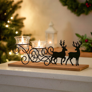 Christmas Sleigh Double Tea Light Holder