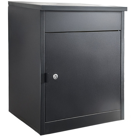 Outdoor Metal Parcel Box - Black (No assembly required)