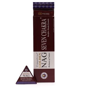 42g Jumbo Golden Nag Seven Chakra Backflow Incense Cones Maroon