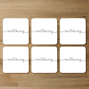 Text Wellbeing Designer Coaster Set