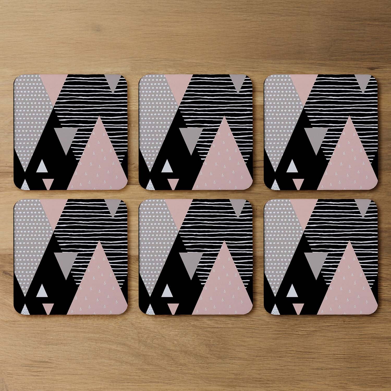 Triangle Geometrics Coaster - Pink