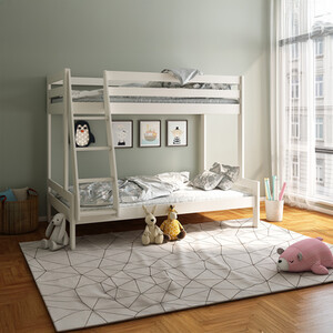 Nora Solid Wood Triple Bunk Bed White