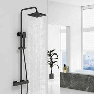 Bathroom Mixer Shower Thermostatic Dual Head Rainfall