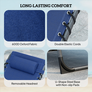 Outsunny Folding Sun Loungers with 5-Level Back, Cup Holder