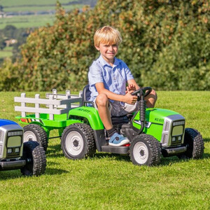 Electric Ride On Tractor with Trailer and Parental Remote Control