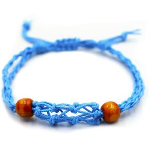 Blue Crystal Gemstone Bracelet Cord - Adjustable Boho Jewelry Accessory