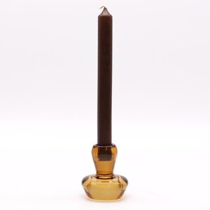Vintage Amber Mushroom Flip Candle Holder Tealight Dinner Decor