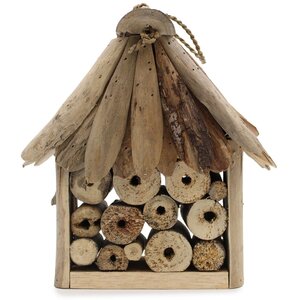 Handcrafted Driftwood Bee  Insect Habitat - Garden Wildlife Support