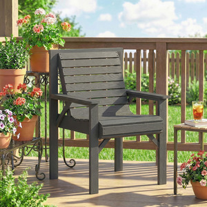 Outsunny Garden Dining Chair with Curved Seat