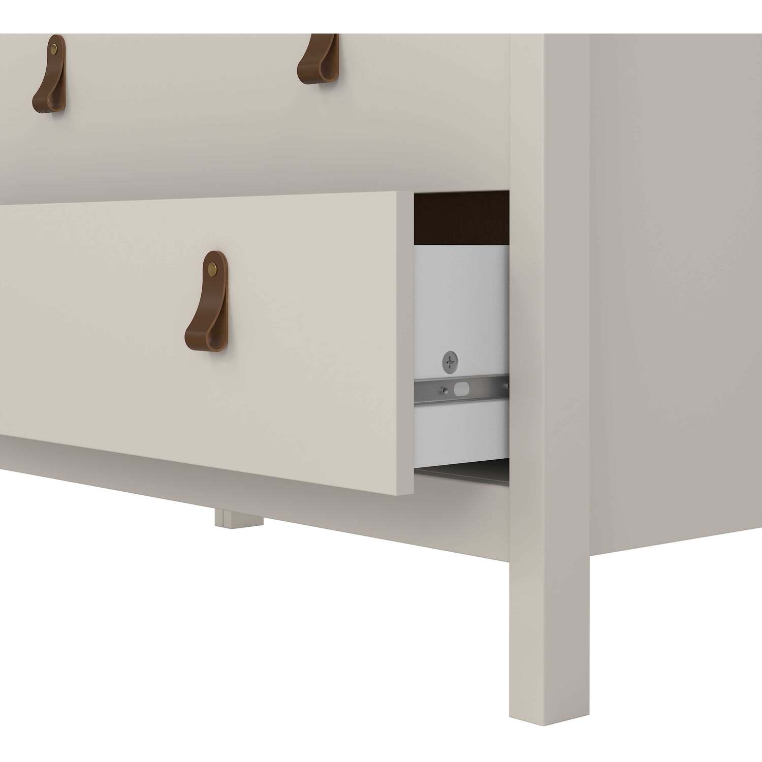 Wyld Haus Wildberry Cashmere 3-Drawer Tall Dresser, Compact Wooden Chest - Cream