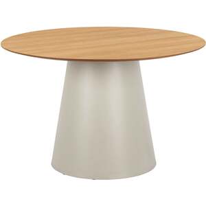Hamburg Round Veneer Dining Table with Steel Pillar Base