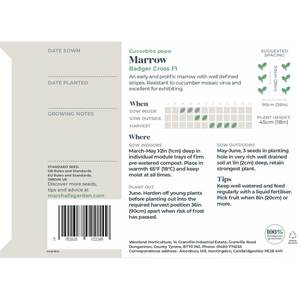 Badger Cross F1 Marrow Seeds - Early, Disease-Resistant