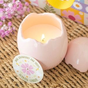 Wild Strawberry and Poppy Egg Shaped Candle