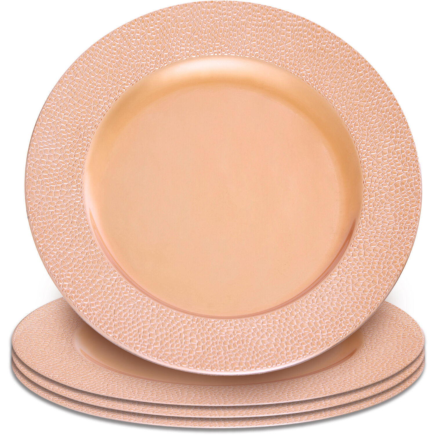 Dia Rose Gold Pebble Effect Charger Plate - Gold