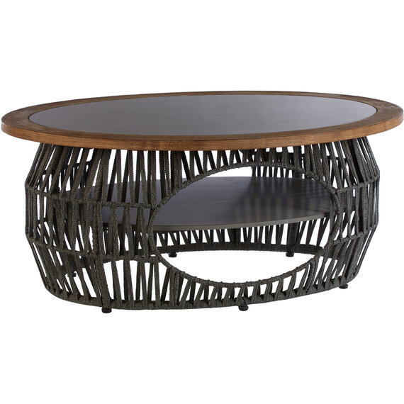 Opus Grey Woven Rope and Stone Coffee Table